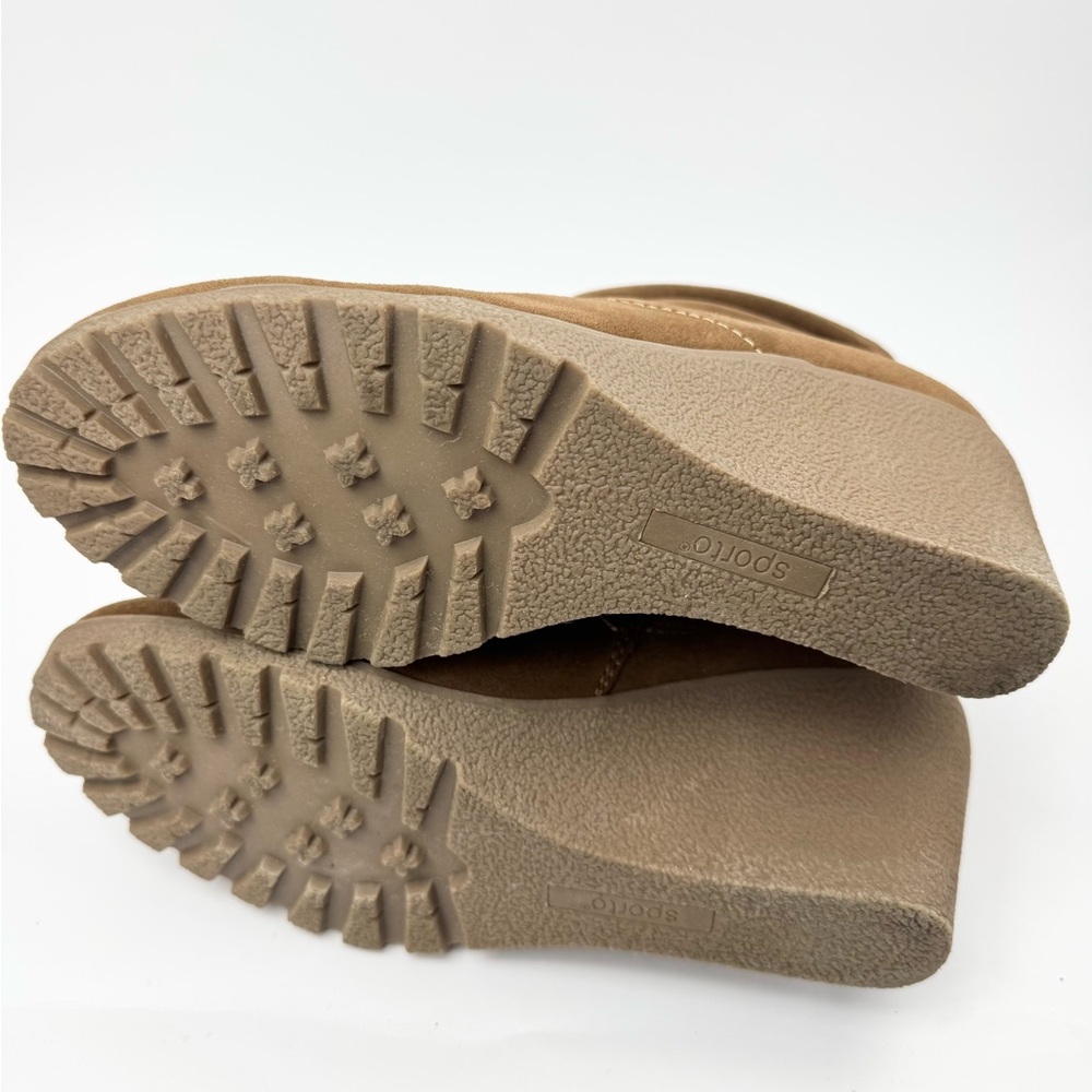 Sporto Tan Suede “Wind” Ankle Wedge Boots Sz 9 - Picture 5 of 6